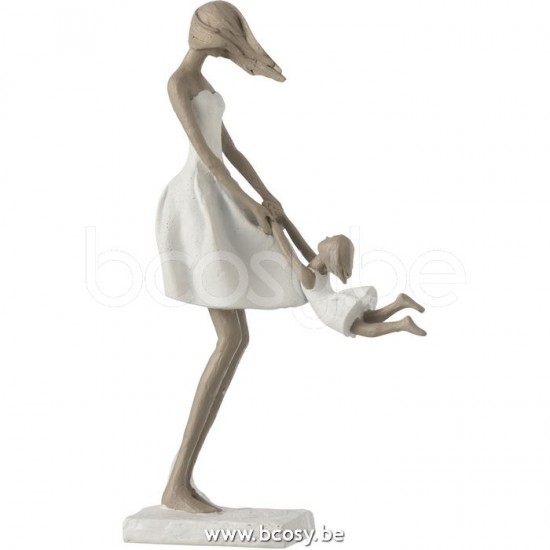 J Line Jline Mother Playing With Daughter Poly White Taupe mothers