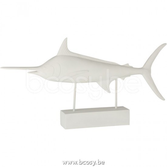 J Line Jline Swordfish On Foot Poly White fishes on base