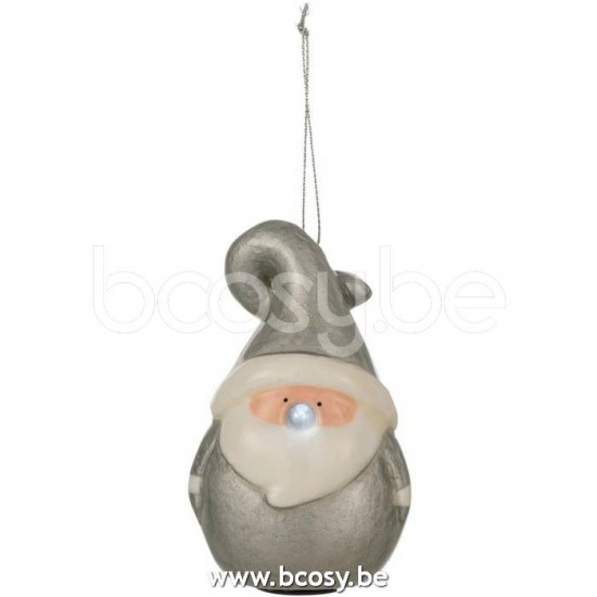 J Line Jline Hanger Santa Sparkling Nose Poly Silver Small weihnachtsmann weihnachtsmaenner