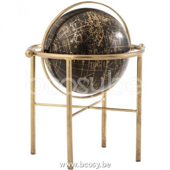 J Line Jline Weltkugel Vintage Metall Plastik Gold Schwarz Large erdkugel auf fuß globusse erdglobusse