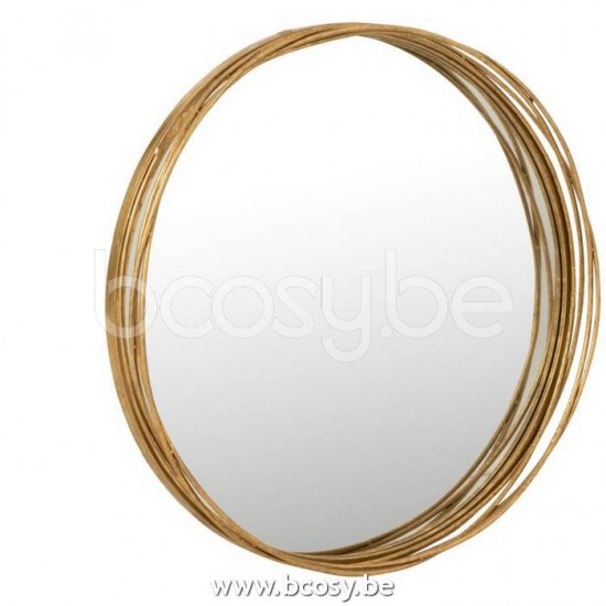 Jline Espejo Aurora Redondo Hierro Cristal Oro Small
