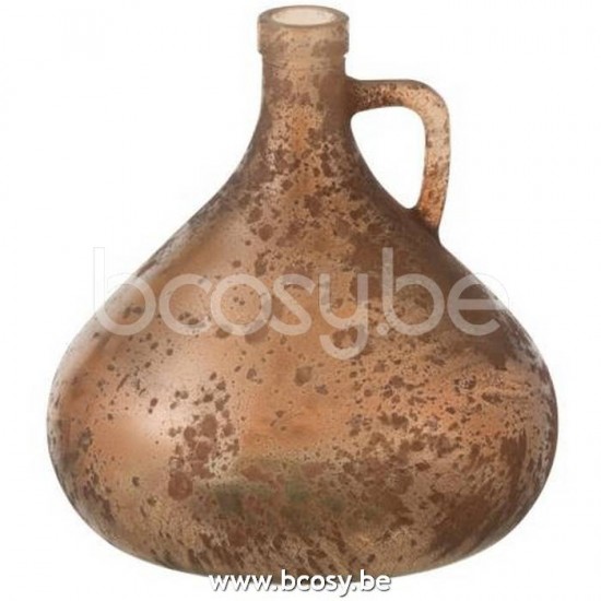 J Line Jline Vase Bottle With Handle Glass Antique Pink