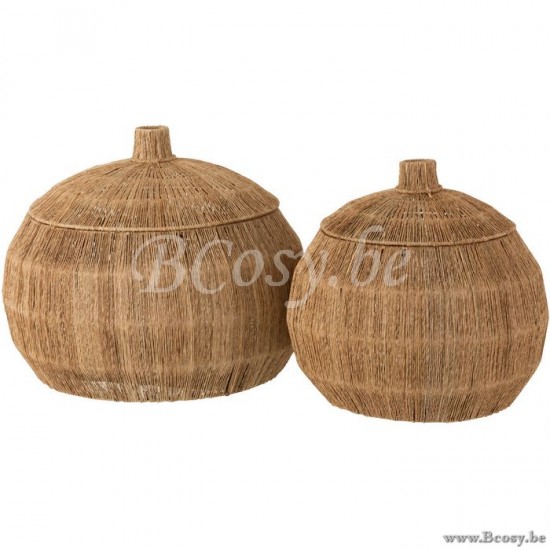 J Line Jline Set Von 2 Körben Dantya Abgerundet Jute Naturell lagerkorb lagerkoerbe