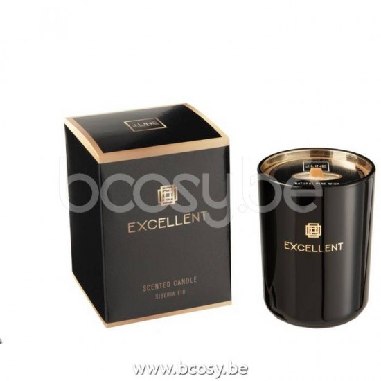 J Line Jline Scented Candle Excellent Siberia Fir Black Small 50U scented candles