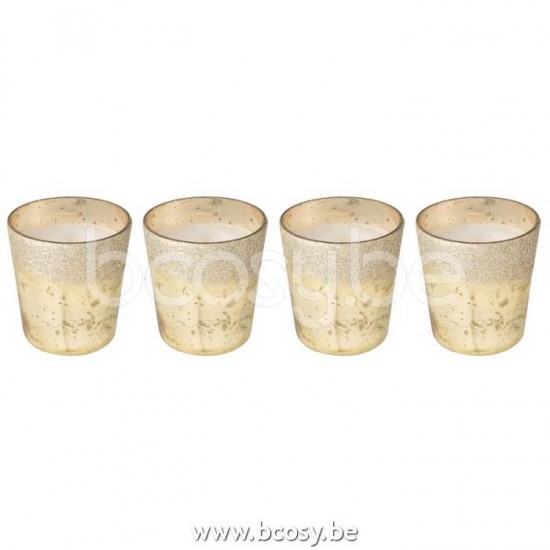 J Line Jline Dose Von 4 Duftkerzen Deluxe Glas Gold aroma kerzen