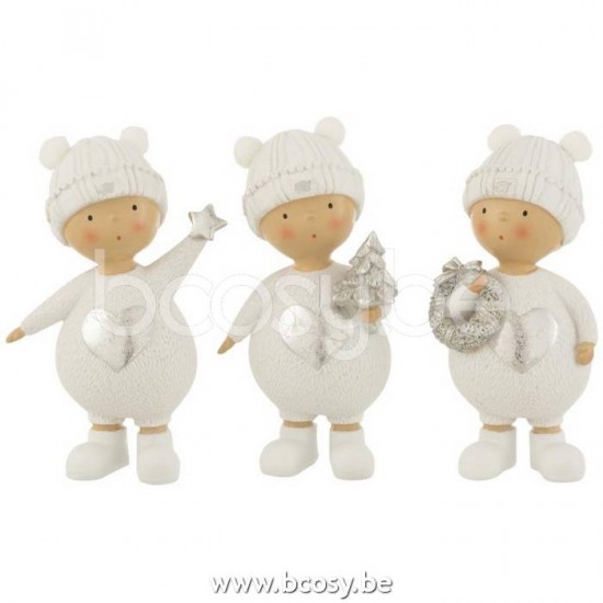 J Line Jline Kind Winter Poly Weiß Silber Large 3 Sortiert winterkinder