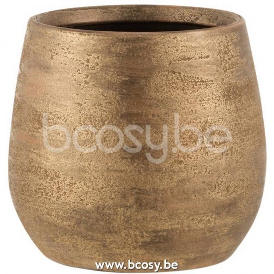 J Line Jline Übertoppf Unregelmäßig Rau Keramik Gold Large blumentopf blumentoepfe blumenhalter