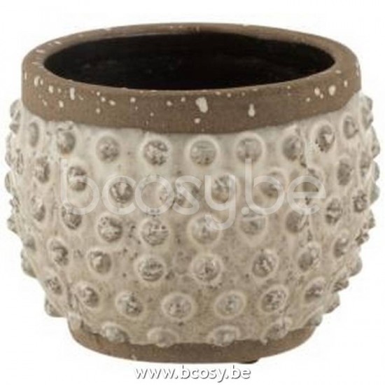 J Line Jline Flowerpot Point Border Ceramic White Grey Small flowerpots