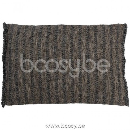 J Line Jline Kissen Ethnisch Rechteckig Baumwolle Blau Beige kissen