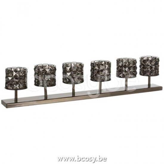 J Line Jline Teelichthalter 6 Kristall Smokey Grau t lichthalter teelichtleuchter teelichte