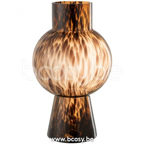 J Line Jline Vase Kugel Punkt Braun Glas Large vases