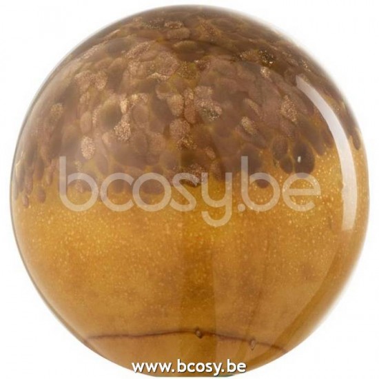 J Line Jline Paperweight Layers Glass Brown Ochre Small paper holders