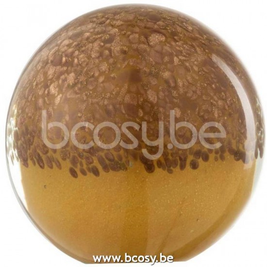 J Line Jline Presse Papier Schichten Glas Braun Ocker Large briefbeschwerer