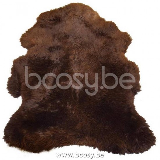 J Line Floor Mat Long Sheep Skin Brown sheepskin.