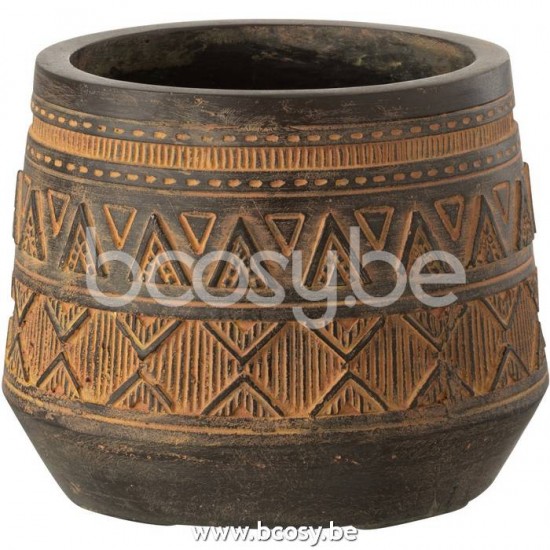 J Line Jline Flowerpot Ethnic Magnesium Brown Beige flowerpots
