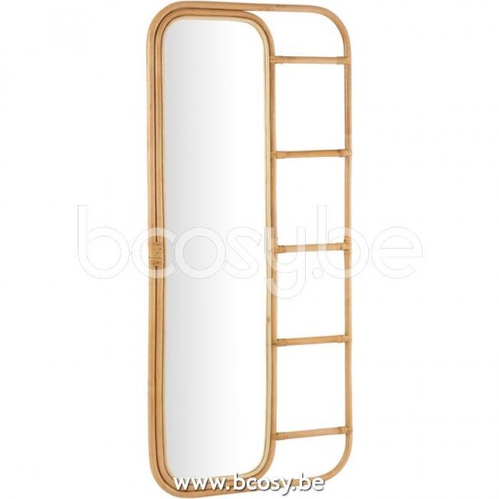 J Line Jline Specchio Scalina Rattan Naturale Espejo Escalera Rattan Natural