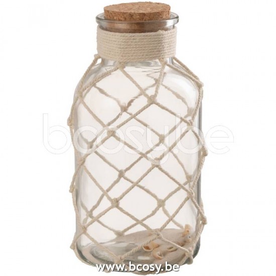 J Line Jline Dekoration Vase Sand Muschel Glas Transparent Large vases