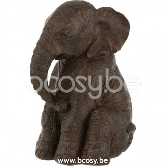 J Line Jline Elephant Sitting Poly Dark Brown Animals
