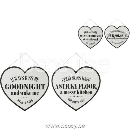 J Line Jline Schild Texte Englisch Französisch Metall Weiss Schwarz 2 Sortiert Texttafeln