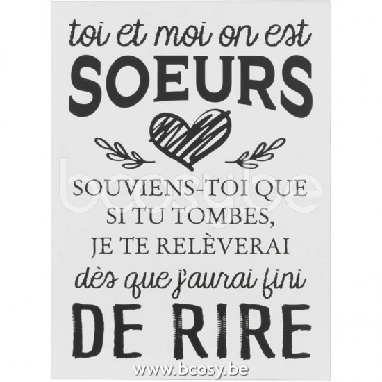 J Line Jline Placard Text French Soeurs Metal White Black text boards