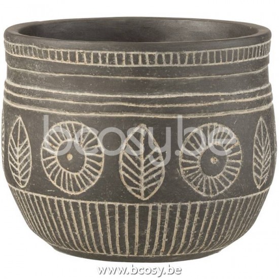 J Line Jline Flowerpot Fresco Cement Grey Medium flowerpots