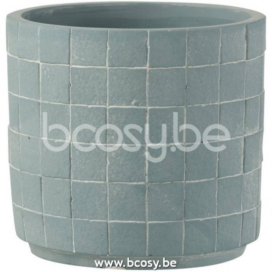 J Line Jline Flowerpot Square Ceramic Light Blue Medium flowerpots