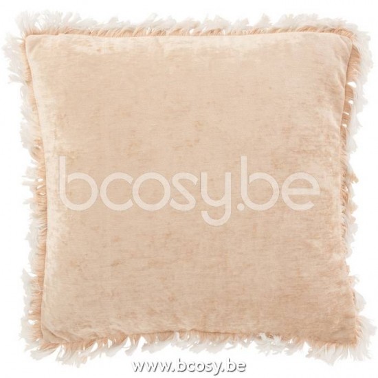 J Line Jline Kissen Fransen Polyester Beige kissen
