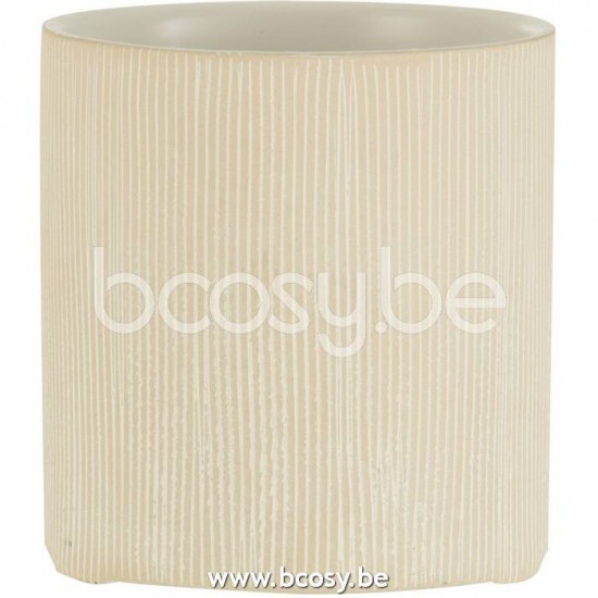 J Line Jline Flowerpot Maria Round Ceramic White Small flowerpots