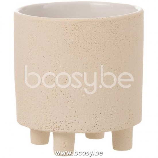 J Line Jline Flowerpot Sand Ceramic Beige Small flowerpots