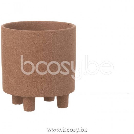 J Line Jline Flowerpot Thibault Ceramic Brown Small flowerpots