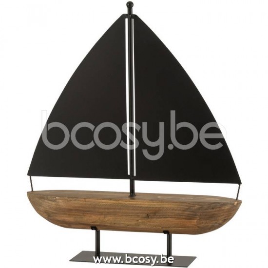 J Line Jline Segelboot Holz Metall Schwarz Braun Large segelboot segelboten