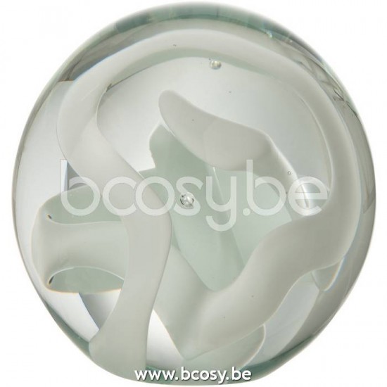 J Line Jline Paperweight Garland Glass White Medium paper holders