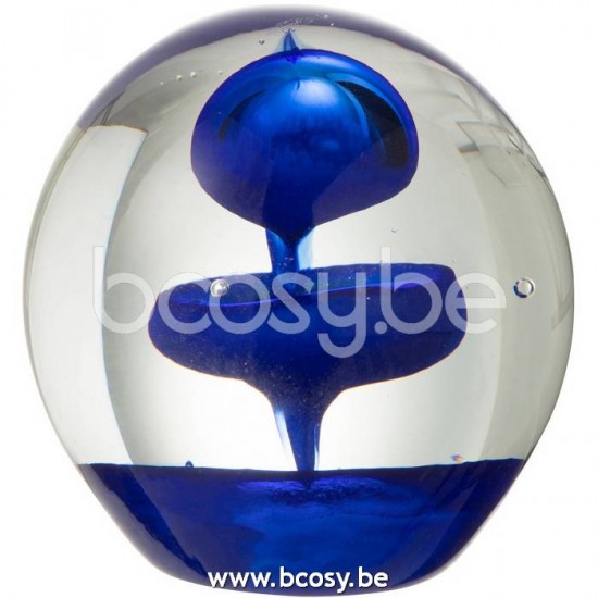 J Line Jline Paperweight Bubble Glass Blue Small paper holders