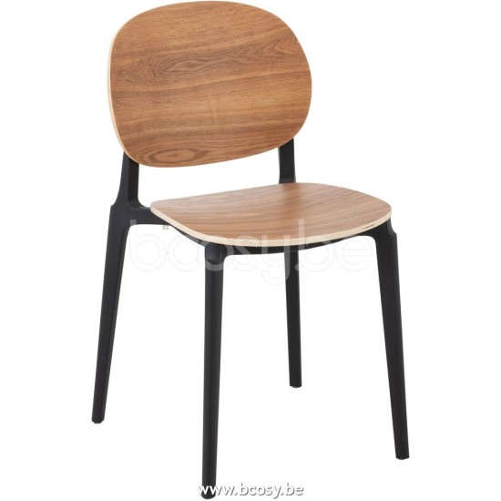 J Line Jline Sedia Basic Poliestere Impiallacciatura Naturale Silla Basica Poliester Chapa Natural