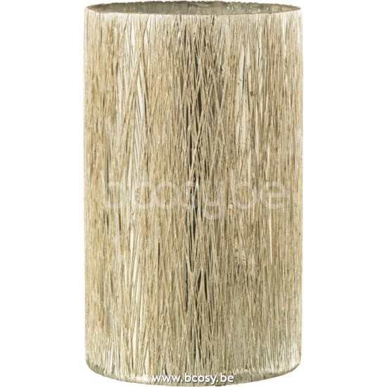 J Line 26781 Windlicht Glas Zilver Large L12xB12xH21 cm T theelichten theelichthouders