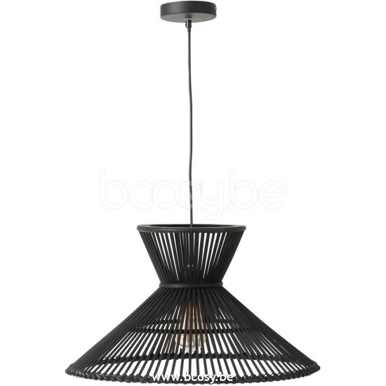 J Line 28736 Hanglamp Lagen Bamboo Zwart Small L53xB53xH30 cm hang pendellampen licht