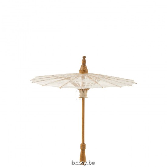 J Line Parasol Motiefs Kant Hout Wit L44xB44xH54 cm sierparasols JO33332.