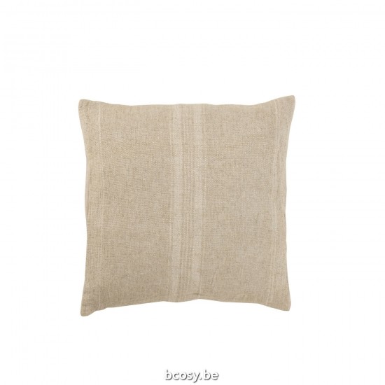 Jline Kissen Linien Leinen Beige Viereckig kissen.