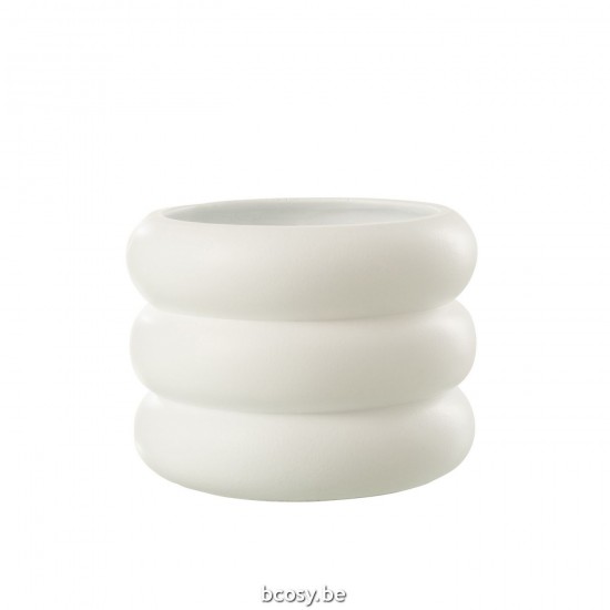J Line Flowerpot Ring Cement White Large flowerpots.