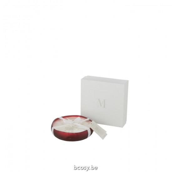 J Line Scented Candle Livia Glass Red Medium 19H scented candles.