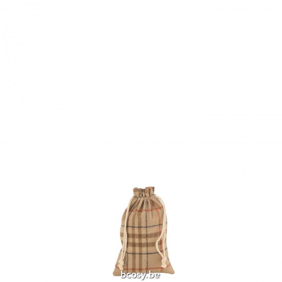 J Line Bag Christmas Checkered Textile Beige Brown Small.