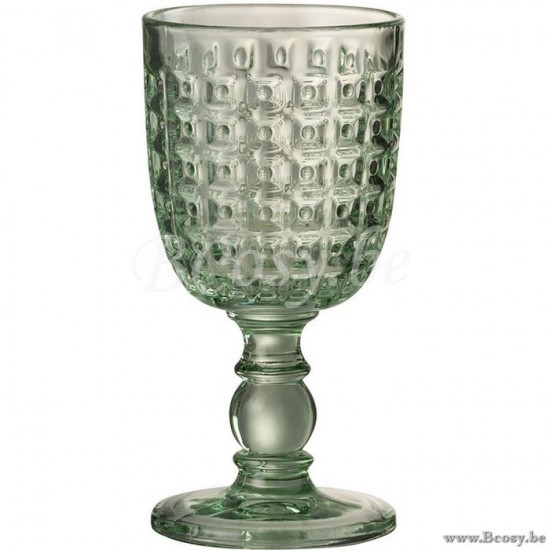 verres a d eau Jolipa Jline Verre À Pied Motif Relief Verre Vert Large