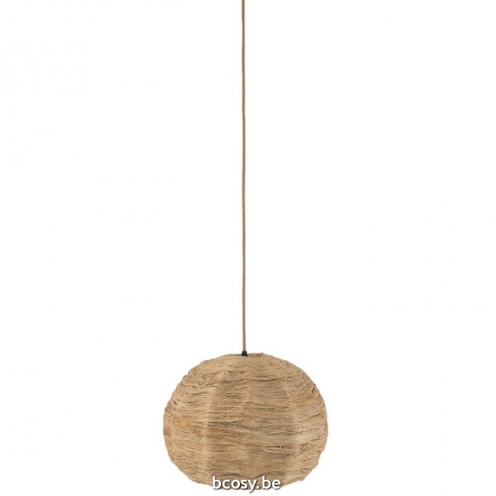 J Line Lampada A Sospensione Palla Foglie Di Banano Naturale Medium Lámpara Suspensión Bola Hojas De Plátano Natural Medium.