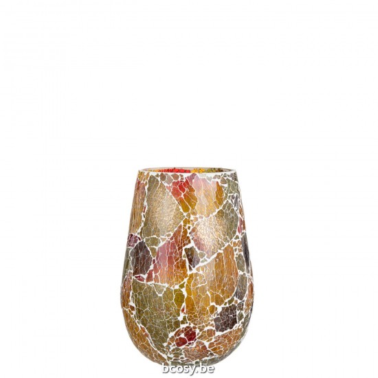 J Line Kaarsenhouder Sunset Glas Multi Large T theelichten theelichthouders waxinelichten JO38042.