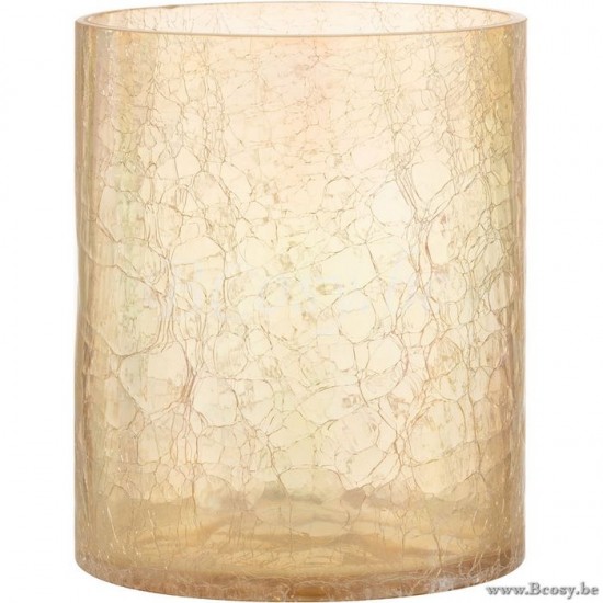 J Line Windlicht Crackle Glas Amber Large 18 windlichten JO4057.
