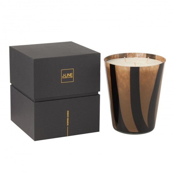 Jline Duftkerze Noa Linien Taupe Large 95Stunden aroma kerzen.