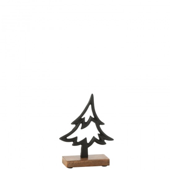 J Line Pine Tree On Base Aluminium Wood Black Small x mas christmas trees on foot.