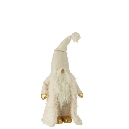 J Line Gnome Long Coat Textile Cream Gold Small gnomes goblins.