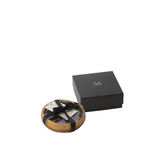 J Line Candela Profumata M Chic Vetro Oro Nero Small 15O Vela Perfumada M Chic Vidrio Oro Negro S 15H.