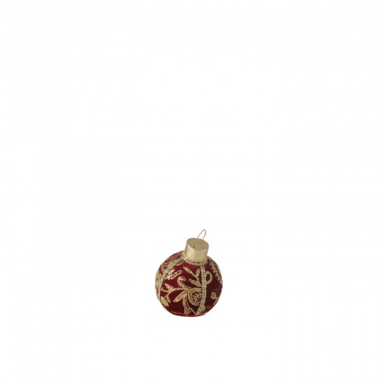 J Line Bauble Decoration Patterns Polyfoam Textile Red Gold Small objects.
